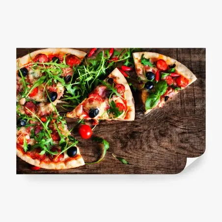 Fototapete heiße pepperoni-pizza nahaufnahme – Pixers®