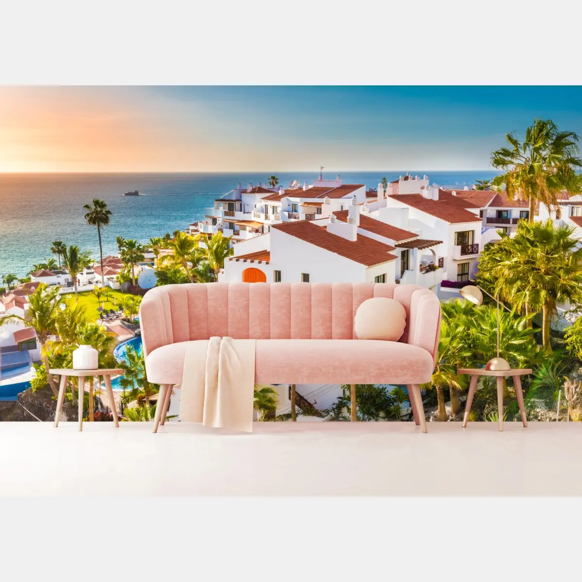 Fototapete sonnenuntergang über Puerto de Santiago, Teneriffa – Pixers®