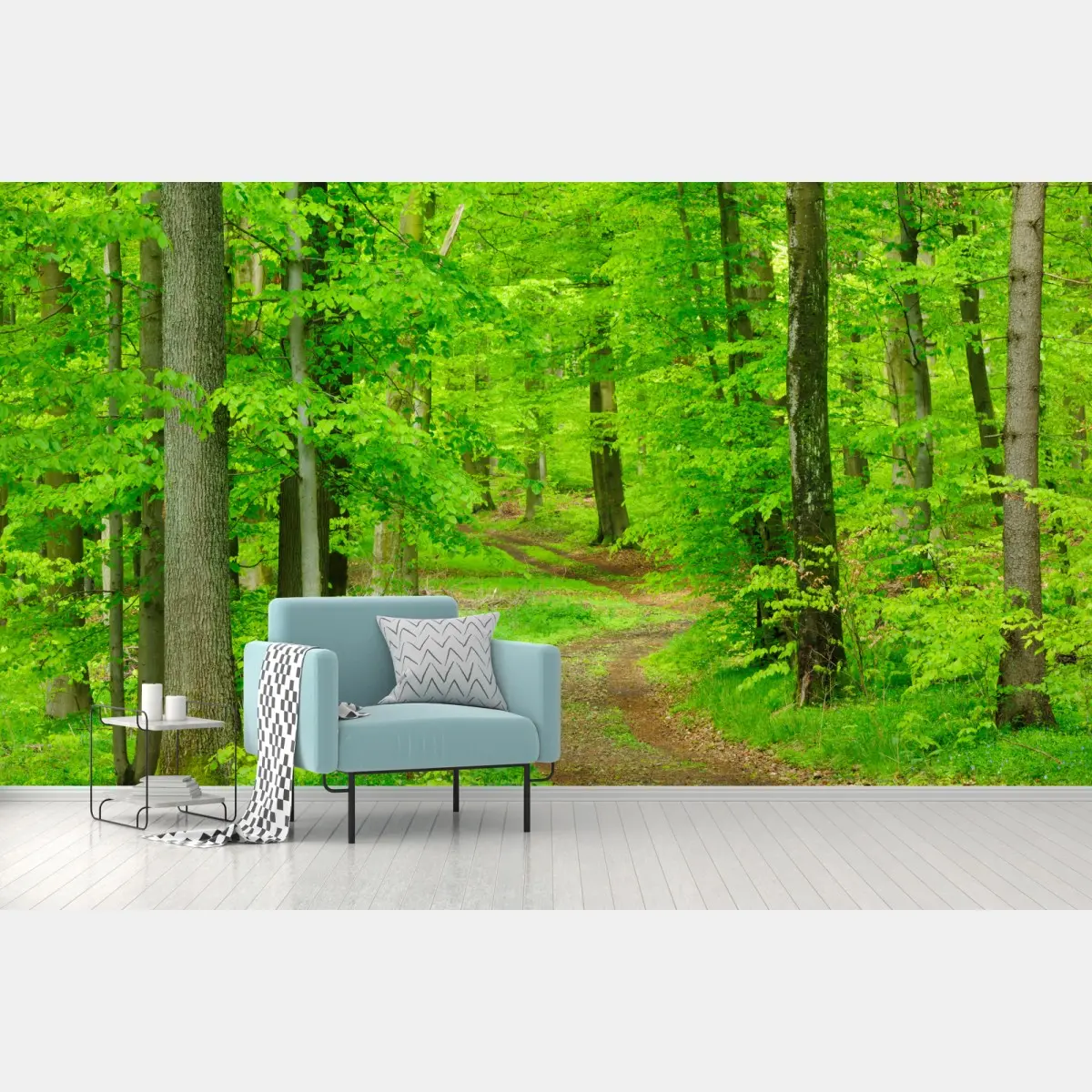 Fototapete ruhiger waldweg im frühling – Pixers®