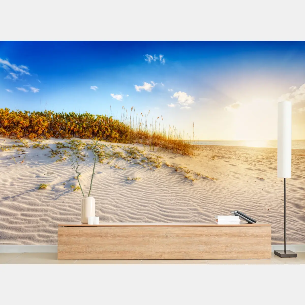 Fototapete sonnenuntergang über sanddünen von Grace Bay – Pixers®