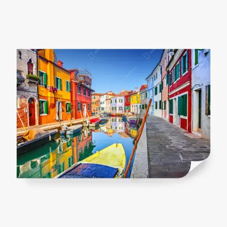 Fototapete bunte kanalhäuser in Burano – Pixers®