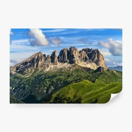 Fototapete majestätische bergpanorama mit grünen hügeln – Pixers®