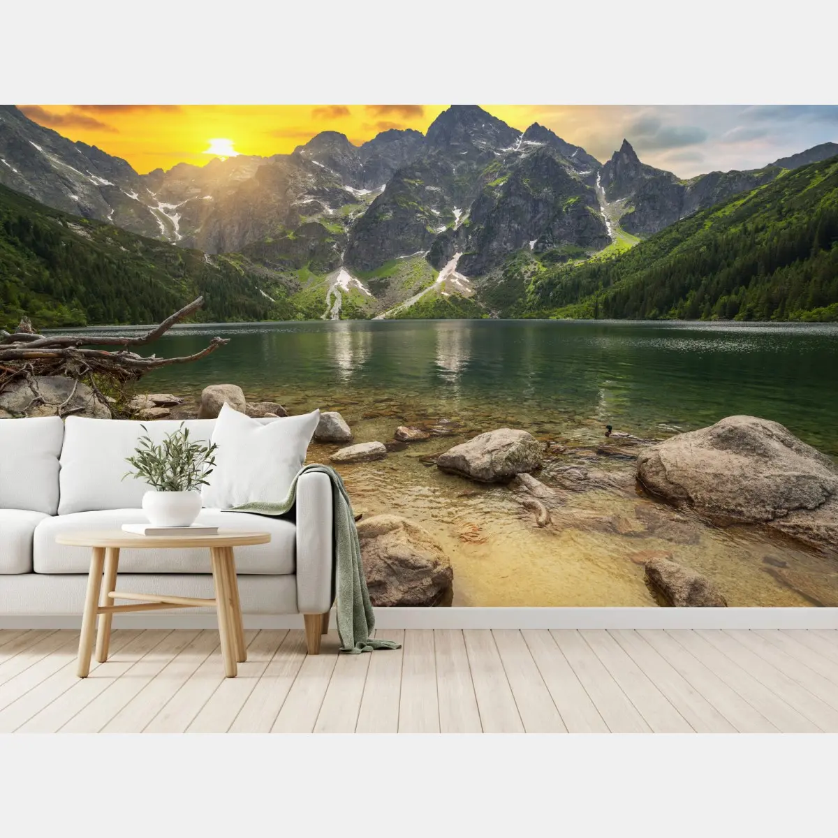 Fototapete sonnenuntergang über Morskie Oko, Tatra, Polen – Pixers®