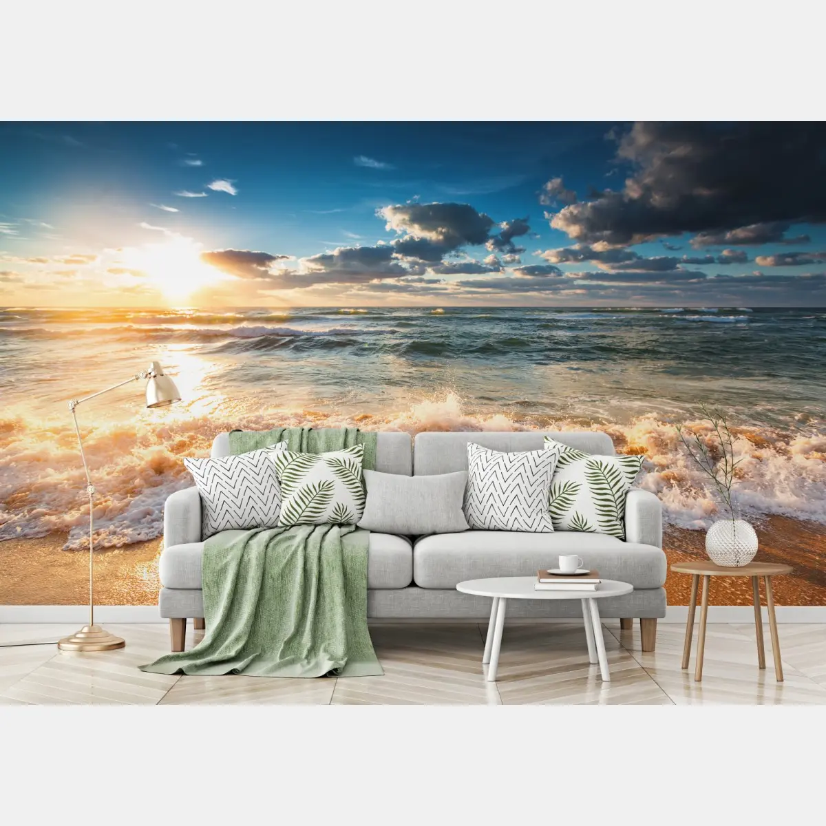 Fototapete goldener sonnenaufgang über dem meer – Pixers®