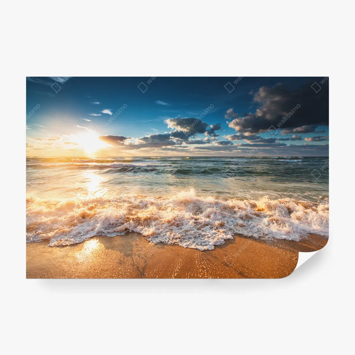 Fototapete goldener sonnenaufgang über dem meer – Pixers®
