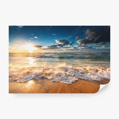 Fototapete goldener sonnenaufgang über dem meer – Pixers®