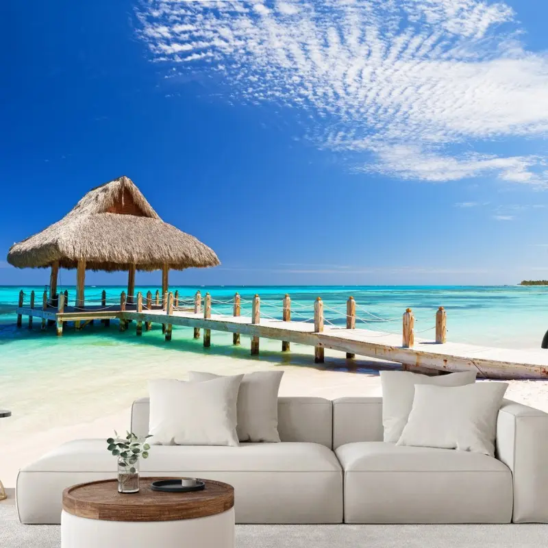 Fototapete ruhiger strandsteg in Cap Cana