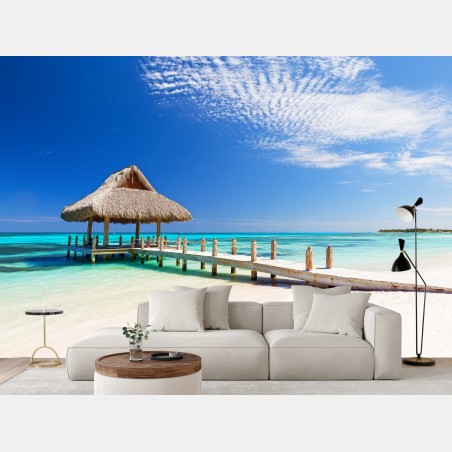 Fototapete ruhiger strandsteg in Cap Cana – Pixers®