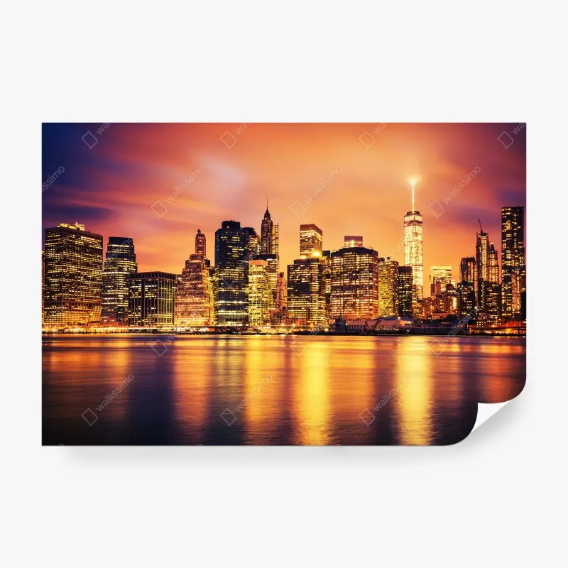 Fototapete New York skyline bei sonnenuntergang