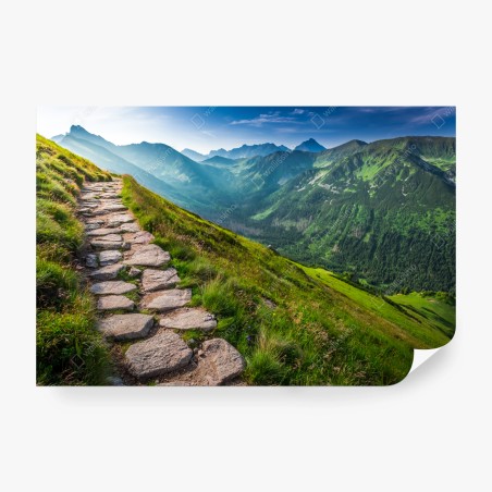 Fototapete wanderpfad in der Tatra bei sonnenaufgang – Pixers®