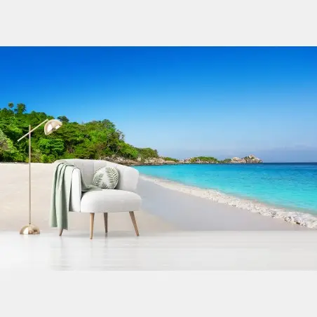 Fototapete tropischer strand mit weißem sand – Pixers®