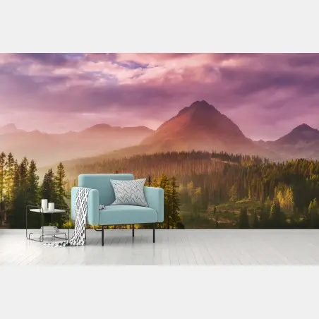Fototapete sonnenuntergang über Štrbské Pleso – Pixers®