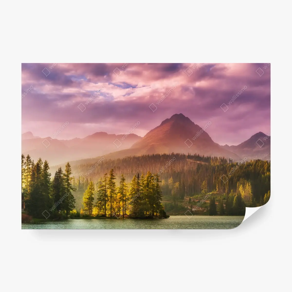 Fototapete sonnenuntergang über Štrbské Pleso – Pixers®