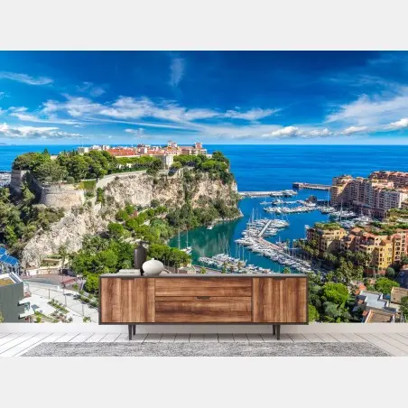 Fototapete panoramablick auf den hafen von Monte Carlo – Pixers®