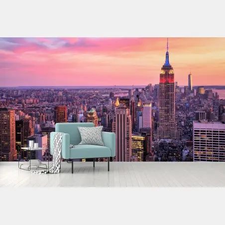 Fototapete New York skyline bei sonnenuntergang – Pixers®