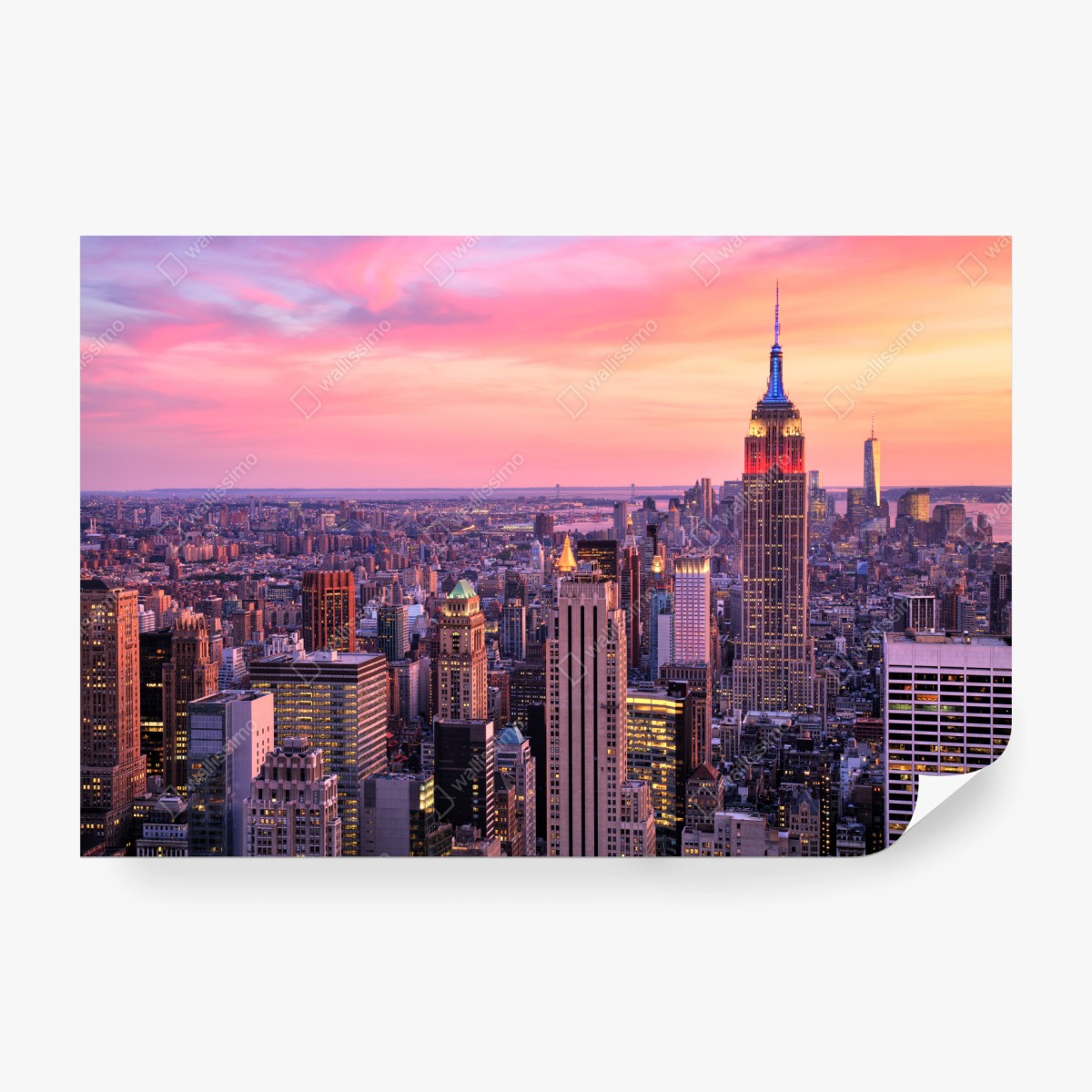 Fototapete New York skyline bei sonnenuntergang – Pixers®