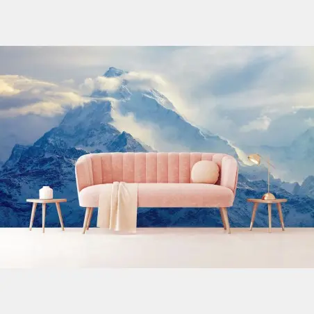 Fototapete majestätischer schneebedeckter berggipfel – Pixers®