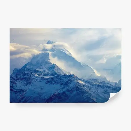 Fototapete majestätischer schneebedeckter berggipfel – Pixers®