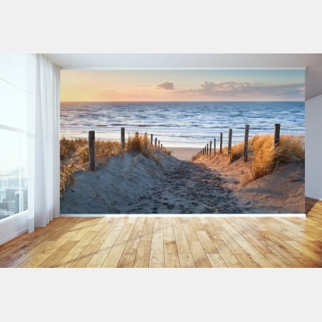 Fototapete sonnenuntergangspfad zur Nordsee, Holland – Pixers®