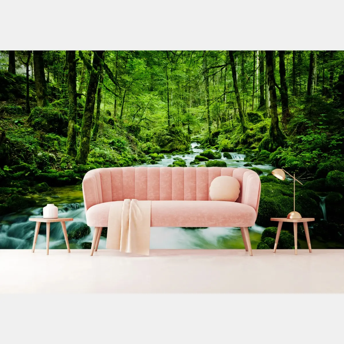 Fototapete moosbedeckter waldbach – Pixers®