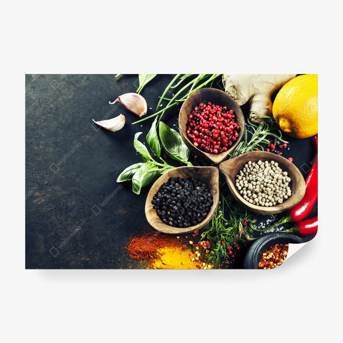Fototapete lebendige gewürze und frische kräuter – Pixers®