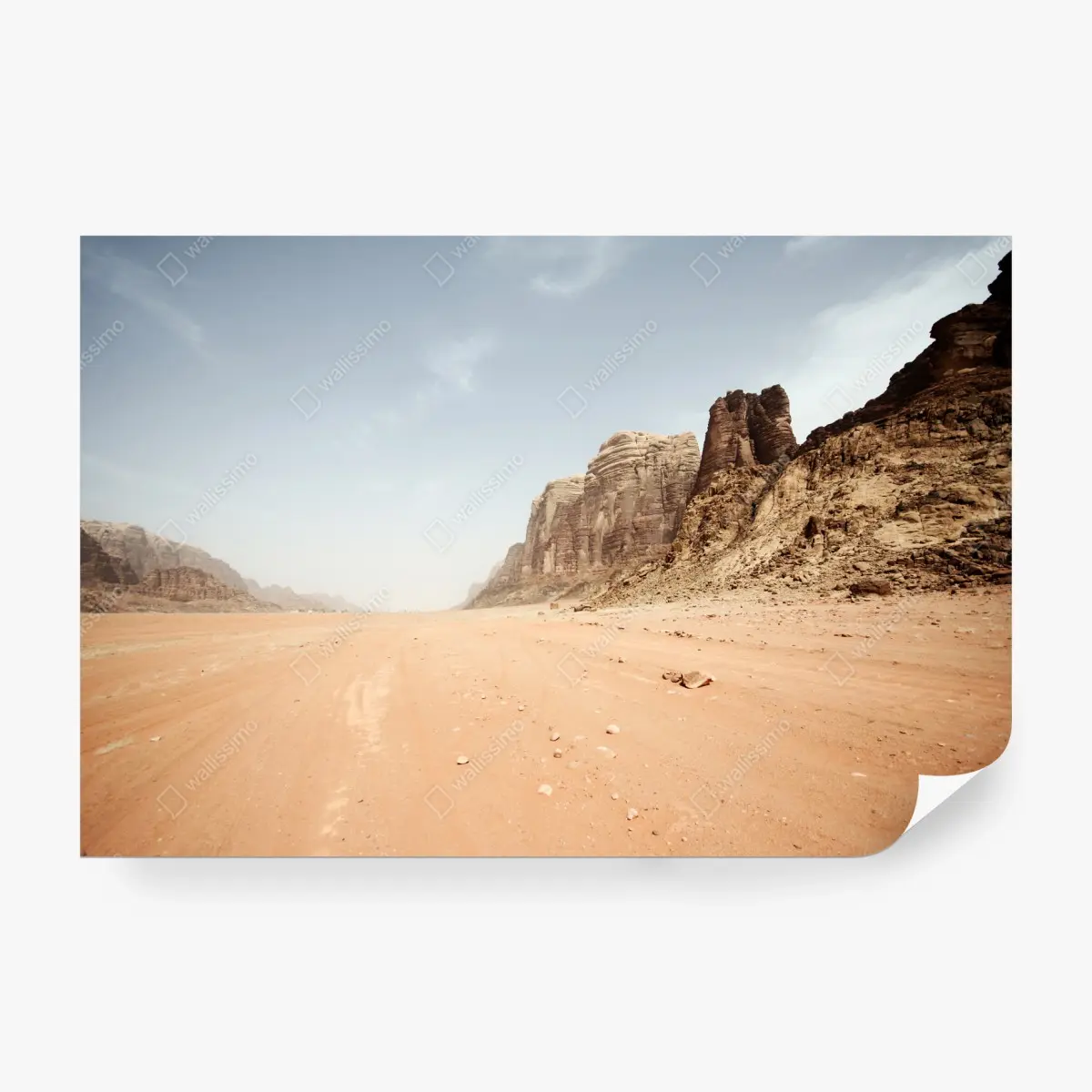 Fototapete weites wüstenpanorama in Wadi Rum, Jordanien – Pixers®