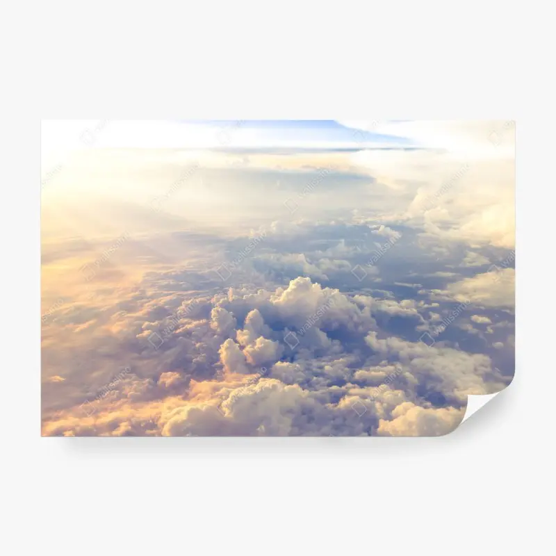 Fototapete sonnenbeschienene wolken über dem horizont