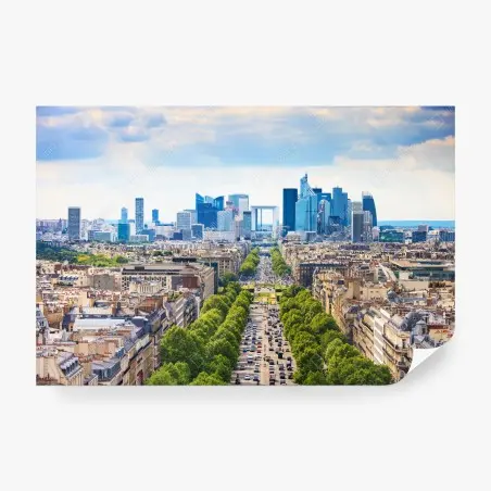 Fototapete Paris skyline über baumgesäumter avenue – Pixers®