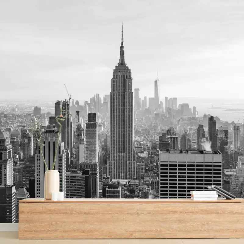 Fototapete New York skyline in schwarzweiß