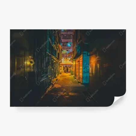 Fototapete Hongkong neon-gasse bei nacht – Pixers®
