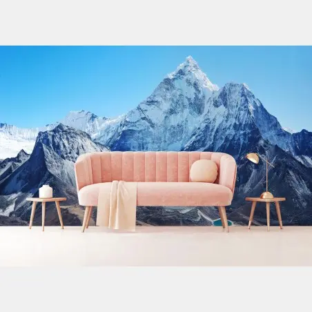 Fototapete majestätischer schneebedeckter berggipfel – Pixers®