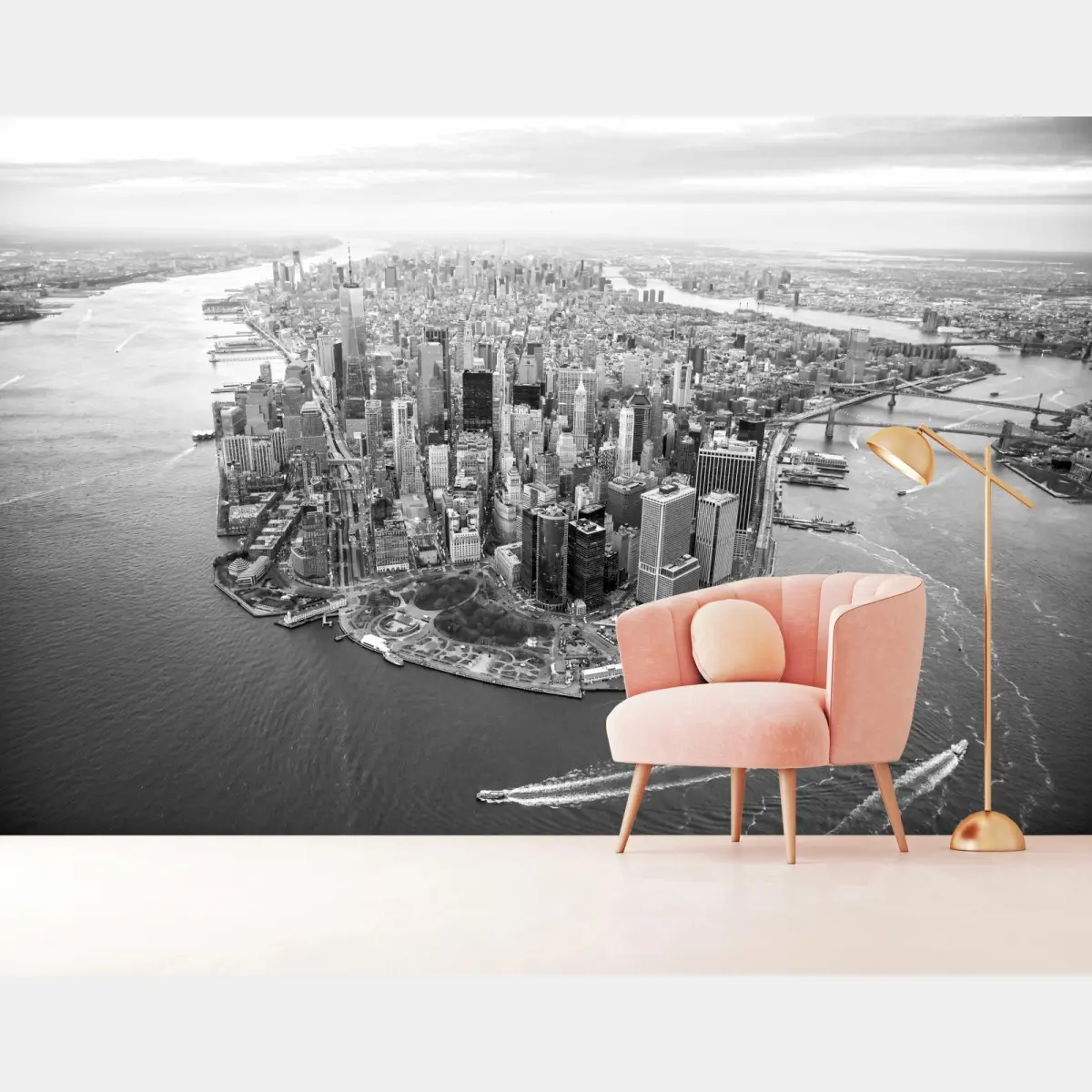 Fototapete Manhattan skyline aus der luft – Pixers®