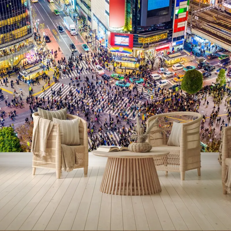 Fototapete Shibuya nächtliche kreuzung