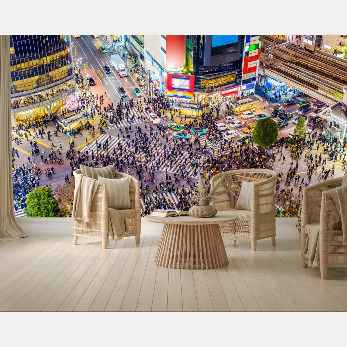 Fototapete Shibuya nächtliche kreuzung – Pixers®