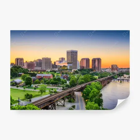 Fototapete Richmond skyline bei sonnenuntergang – Pixers®