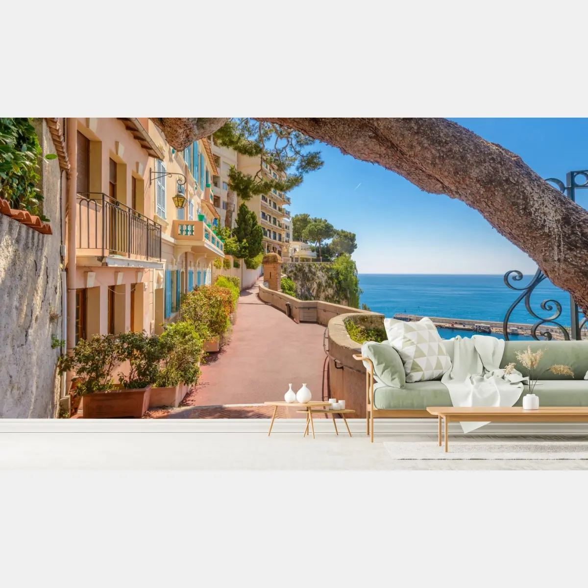 Fototapete Monaco küstenpromenade mit meerblick – Pixers®