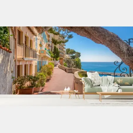Fototapete Monaco küstenpromenade mit meerblick – Pixers®