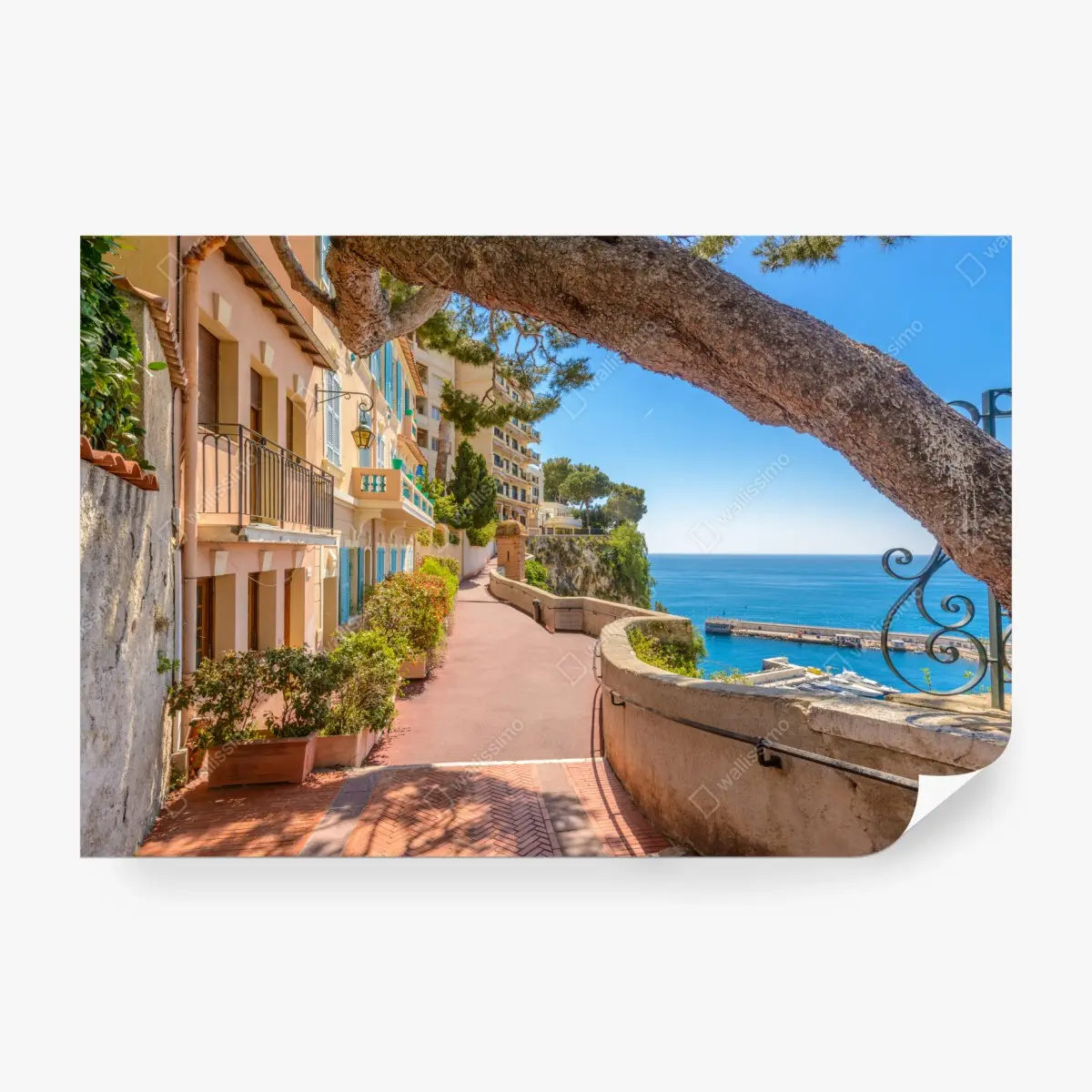 Fototapete Monaco küstenpromenade mit meerblick – Pixers®