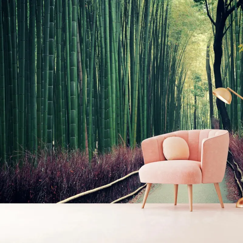 Fototapete ruhiger bambuspfad in Arashiyama