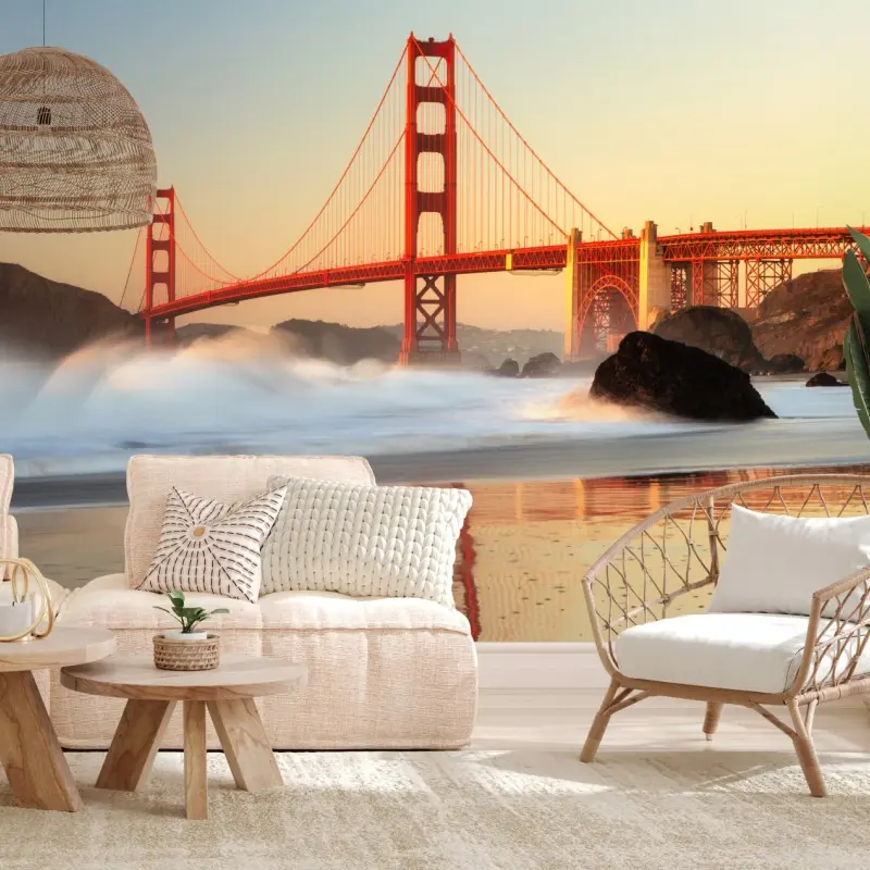 Fototapete Golden Gate brücke bei sonnenuntergang