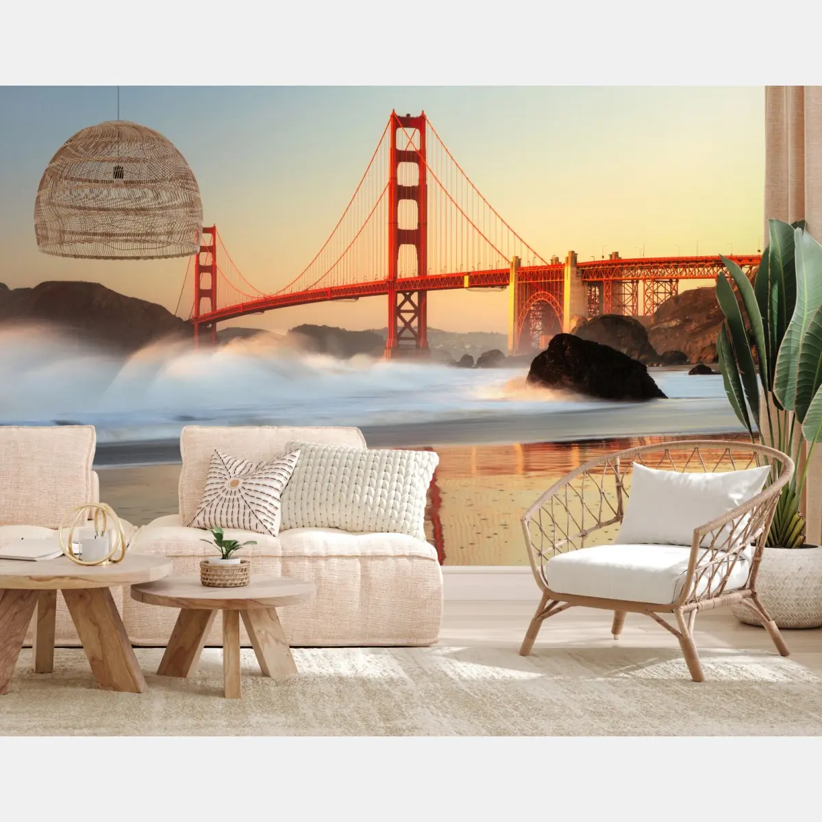 Fototapete Golden Gate brücke bei sonnenuntergang – Pixers®