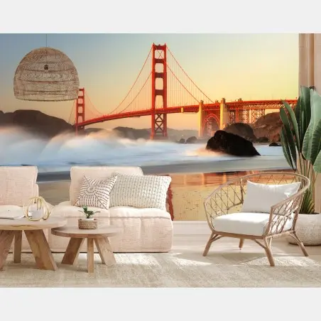 Fototapete Golden Gate brücke bei sonnenuntergang – Pixers®