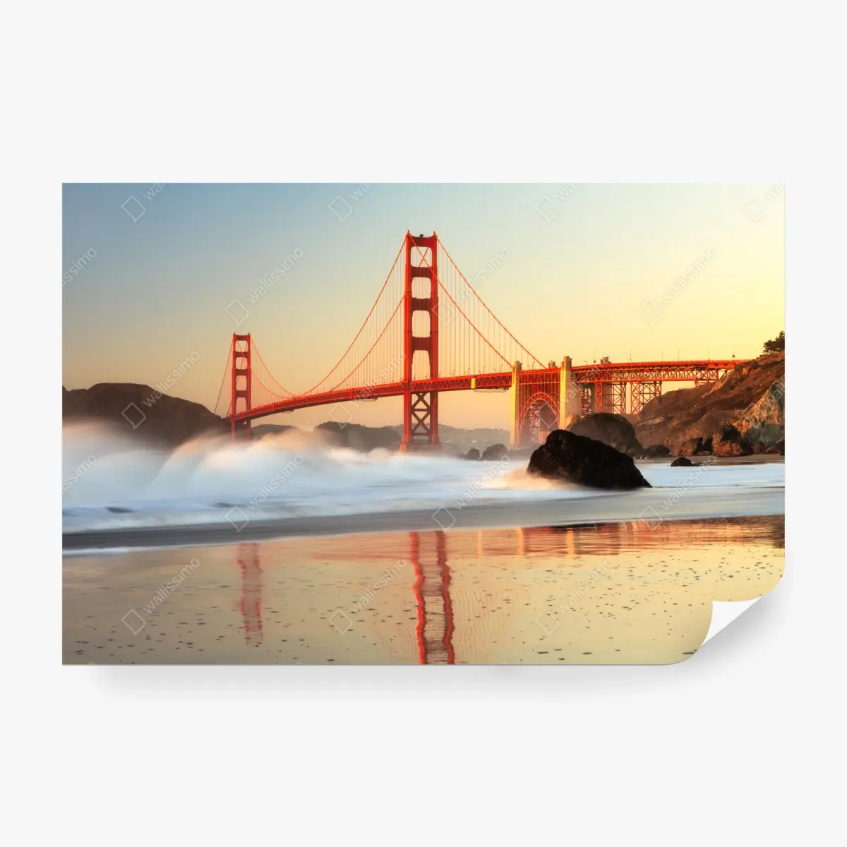Fototapete Golden Gate brücke bei sonnenuntergang – Pixers®