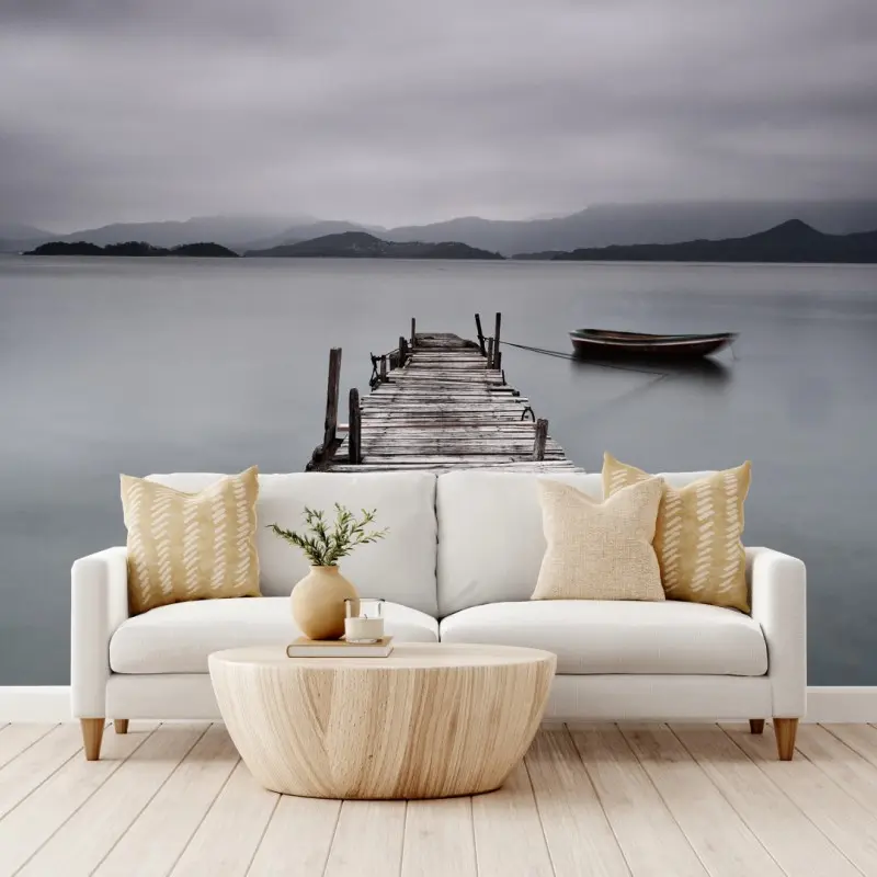Fototapete ruhige seebrücke über stillem meer