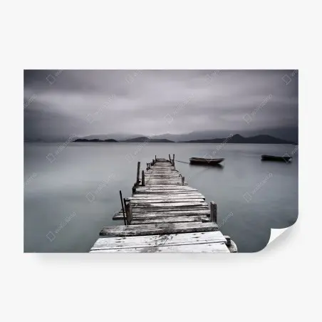 Fototapete ruhige seebrücke über stillem meer – Pixers®