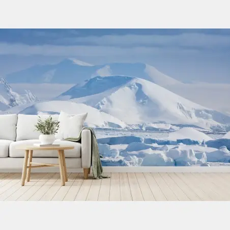 Fototapete verschneite berglandschaft – Pixers®