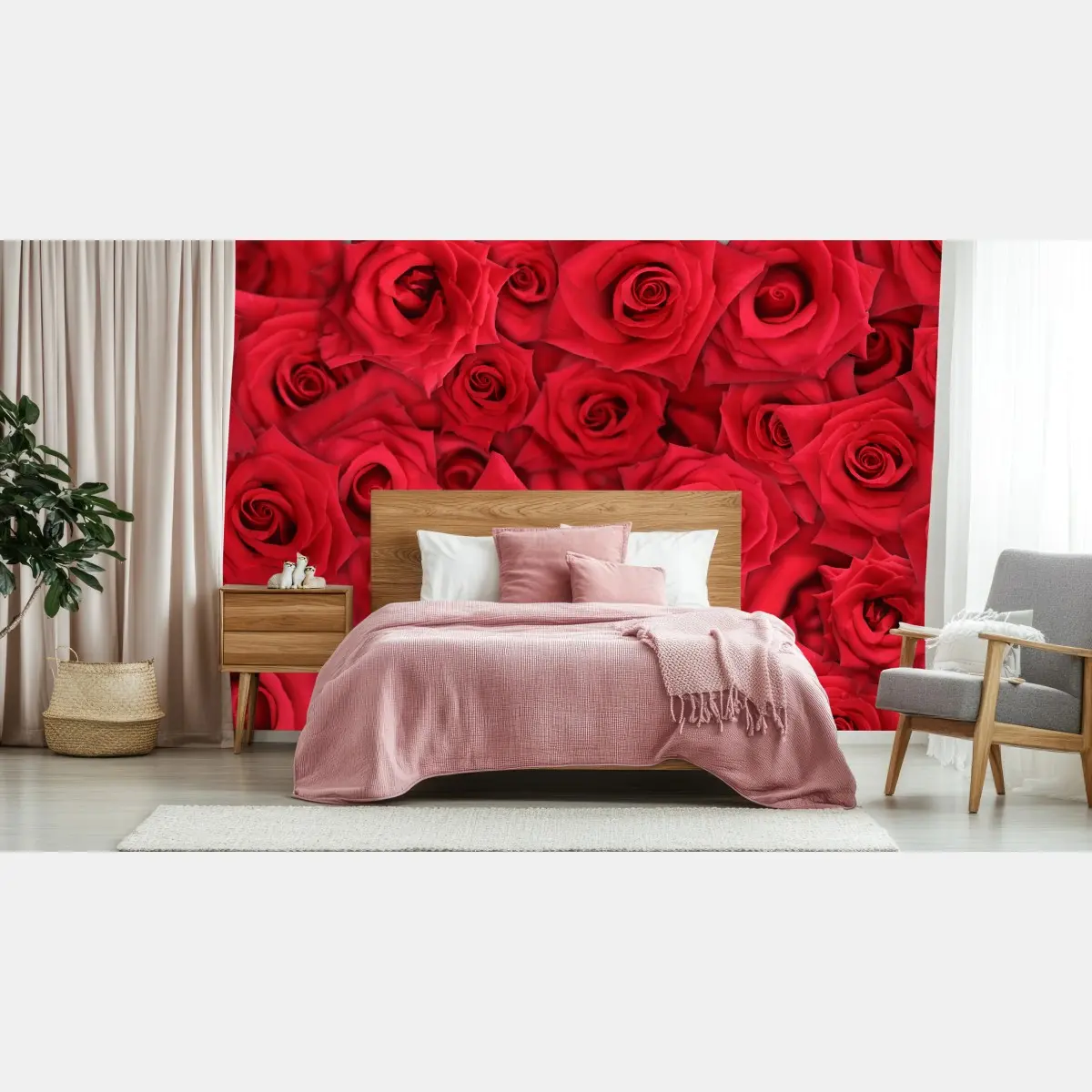 Fototapete leuchtende rote rosen collage – Pixers®