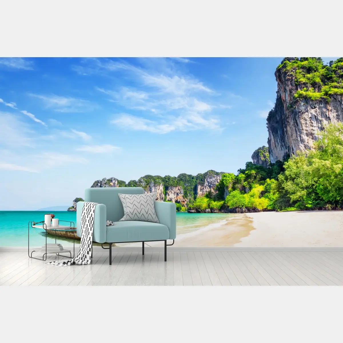 Fototapete longtail-boot am strand Railay, Thailand – Pixers®