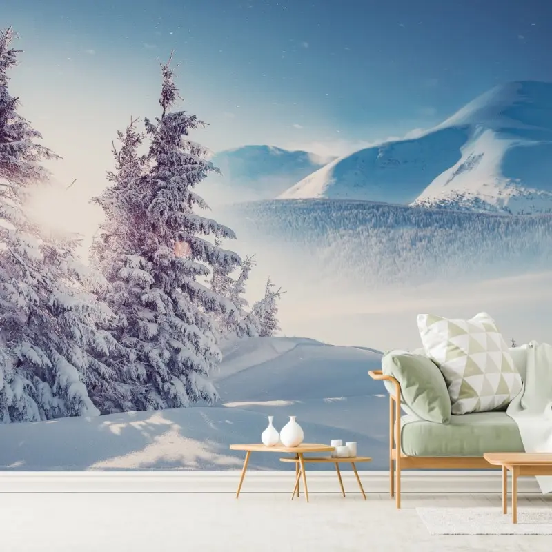 Fototapete majestätische winterlandschaft der Karpaten