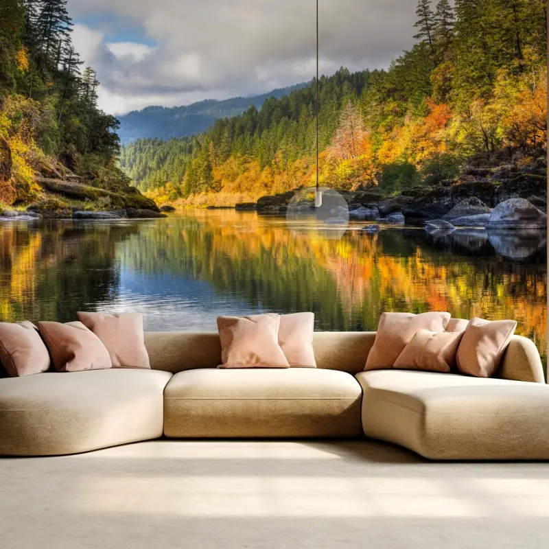Fototapete Rogue River herbstliche spiegelungen